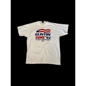 Vintage 90s Single Stitch Clinton Gore Gone USA President‎ Tshirt Sz XL